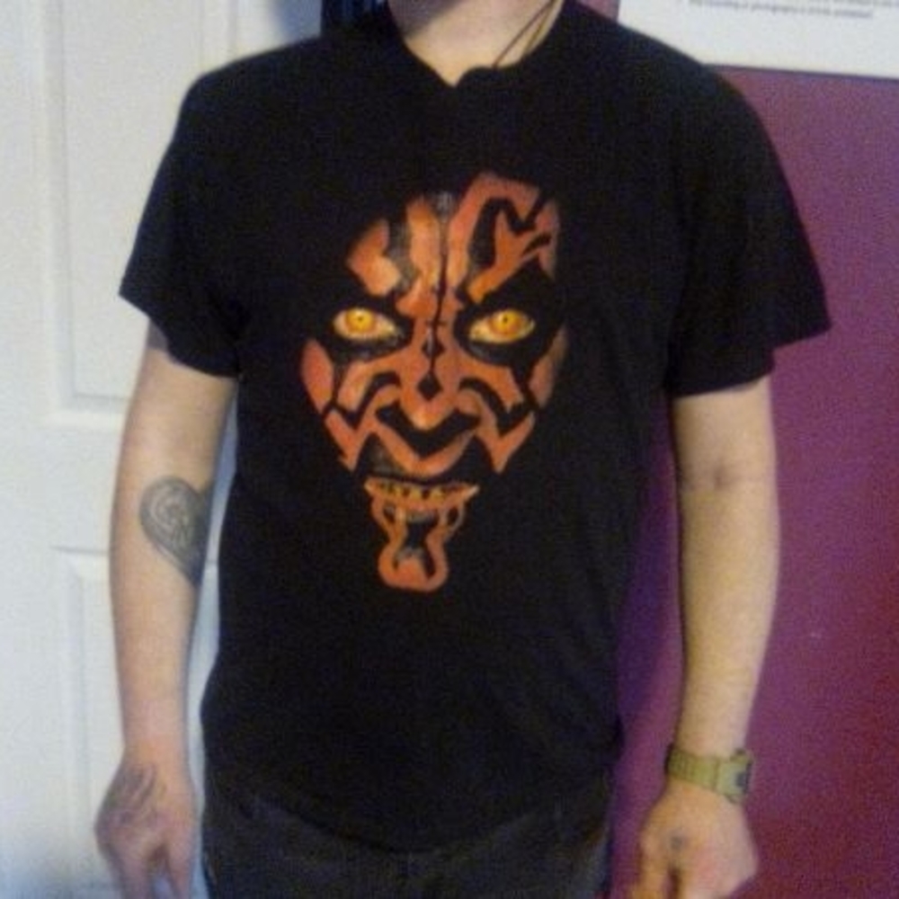 Star Wars Sith Black Graphic T-Shirt with Red and Yellow Design